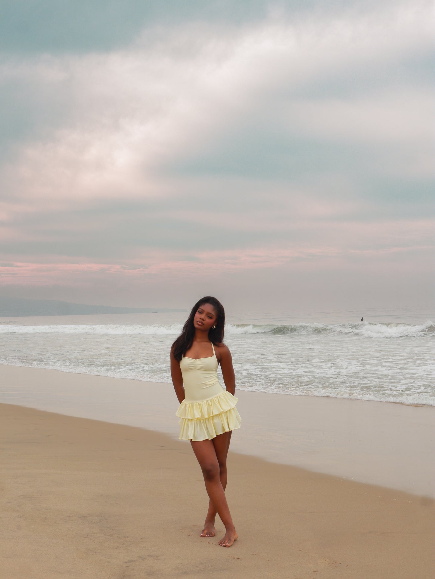 The Milu Swim Dress - Butter Yellow