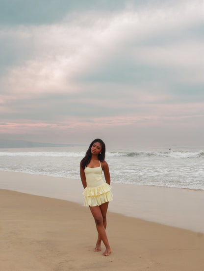 The Milu Swim Dress - Butter Yellow